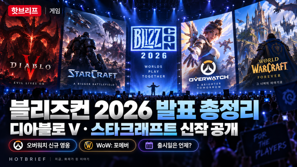 블리즈컨 2026 발표 총정리, 디아블로 V·스타크래프트 신작·오버워치 신규 영웅·WoW 포에버 공개 대표이미지